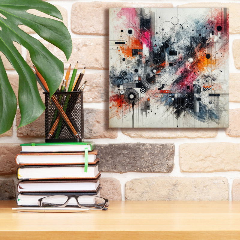 «Abstract With» par Rey Klimt, art mural sur toile, H 12 po x l 12 po x P 0,75 po