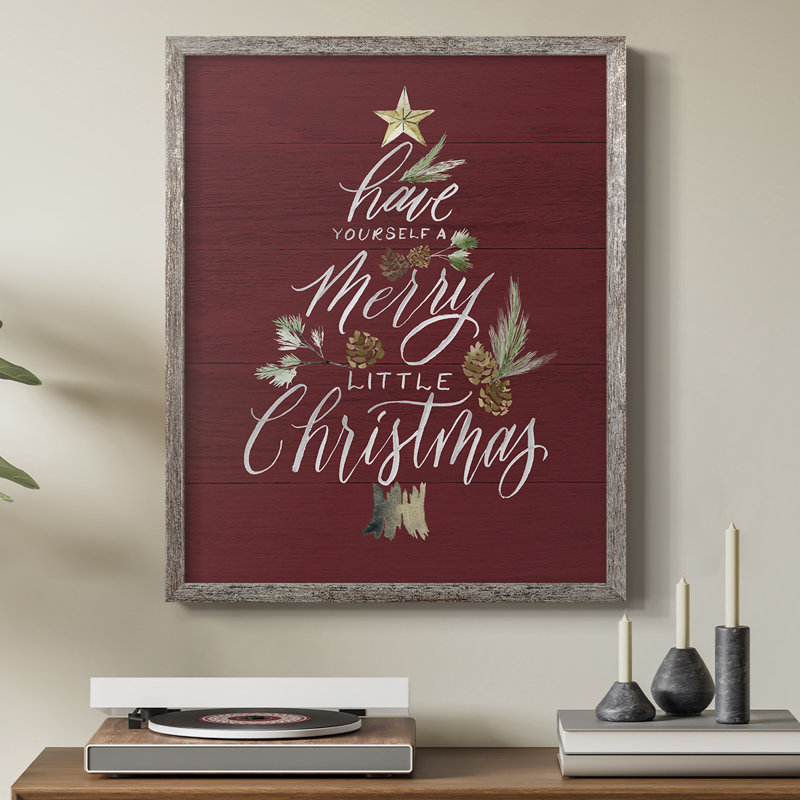 «Merry Little Christmas», reproduction encadrée - bois massif, H 11 po x l 9 po