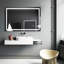 Miroir de salle de bain sans cadre à DEL avec lumières, miroir de salle de bain mural avec anti-buée, multifonction, 3 lumières à intensité variable, fonction de mémoire-898602265-898602267