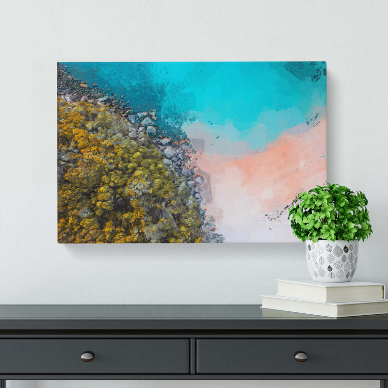 A Beach In Sydney Australia In Abstract - Wrapped Canvas Print, 35cm H x 50cm W x 3cm D