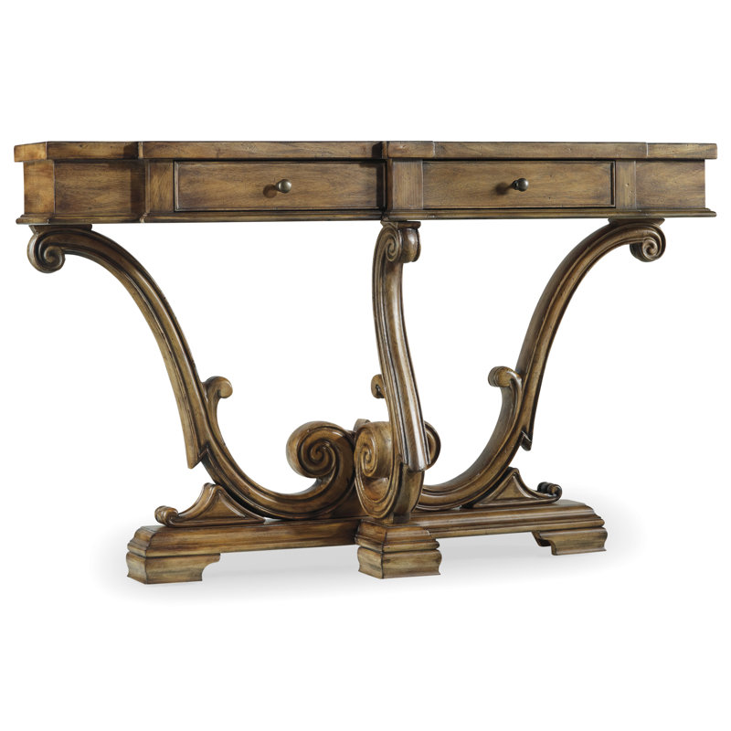 Amber Sands Traditional Wood Console Table with Storage