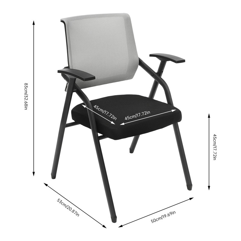 Chaise de travail en filet Llareli, Gris