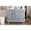 Meuble-lavabo 36 po avec évier en céramique, gris moderne