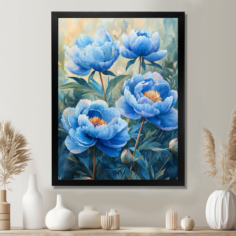 Kristina - décoration murale florale, Impression d'un seul cadre photo, Noir, noir, noir, noir, H 20 po x l 12 po