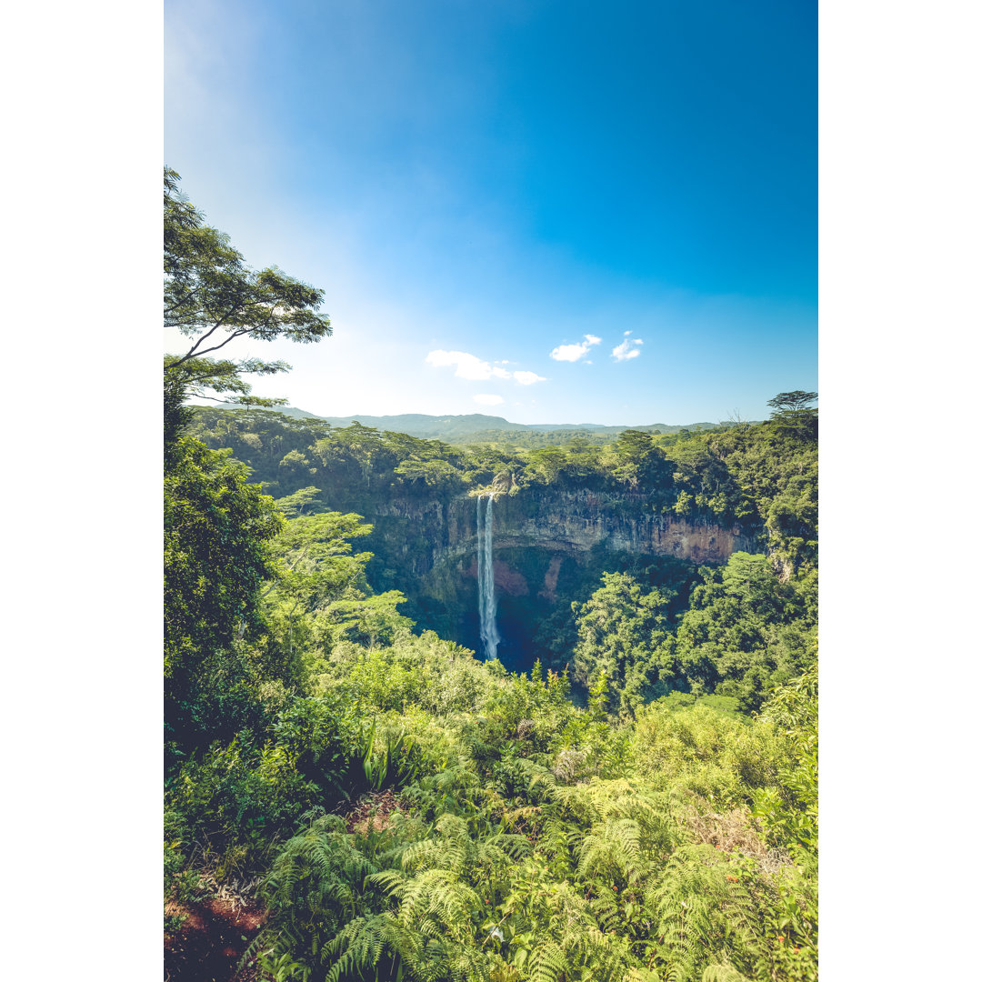 Tropischer Wasserfall in Chamarel by - Leinwandbild