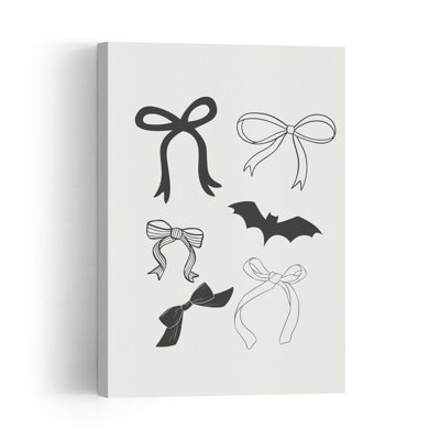Nœuds élégants et chauve-souris - Affiche murale contemporaine élégante représentant une chauve-souris