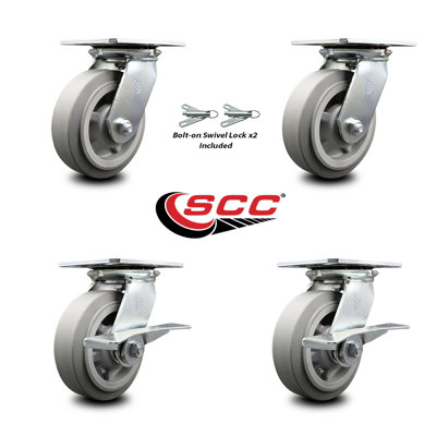 4-Piece Thermoplastic Rubber Caster Set