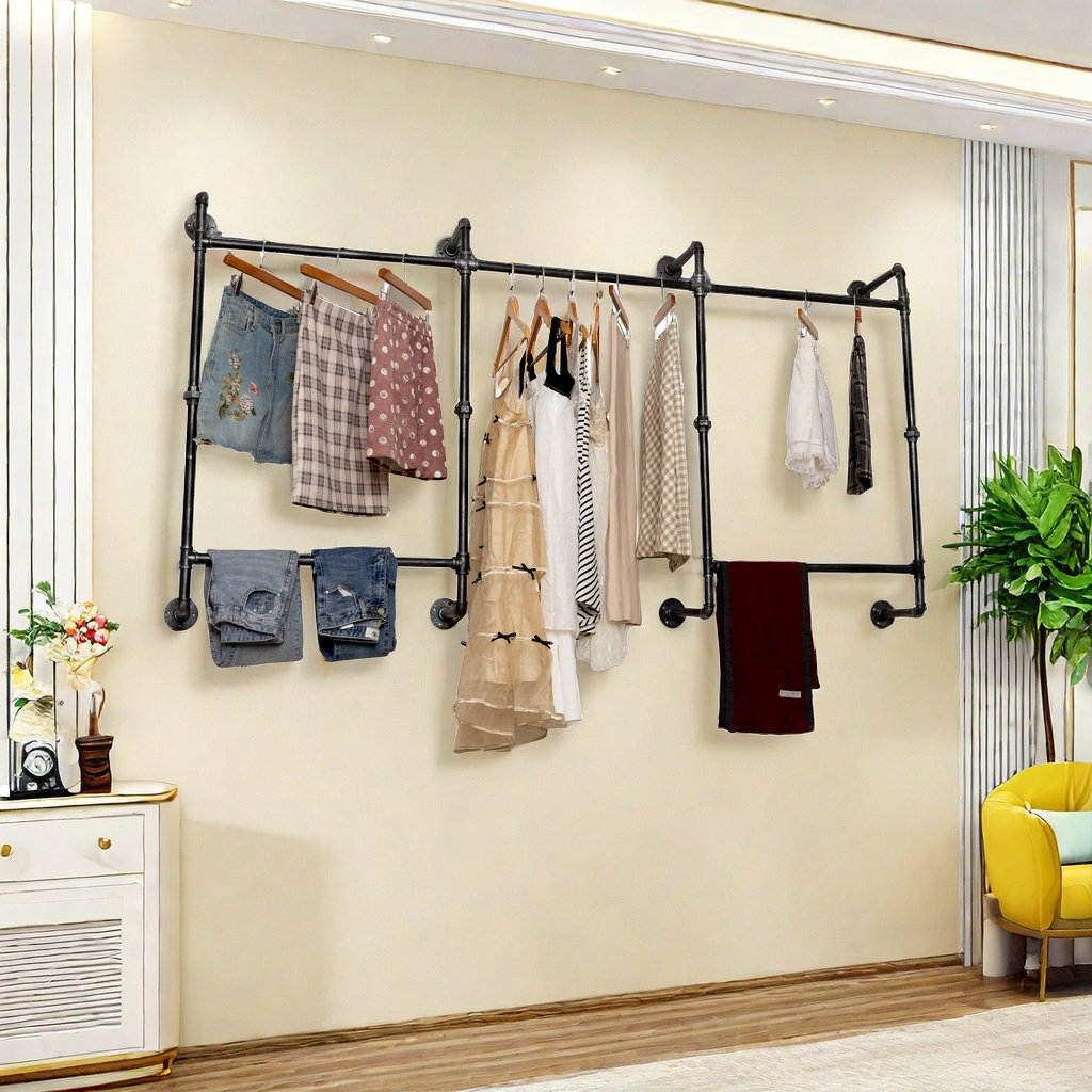 Williston Forge Industrial Pipe Clothing Rack,Moden Commercial Grade ...