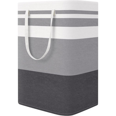75L Collapsible Clothes Storage, Grey | Freestanding Clothes Hampers, Foldable design, with Easy Carry Handles