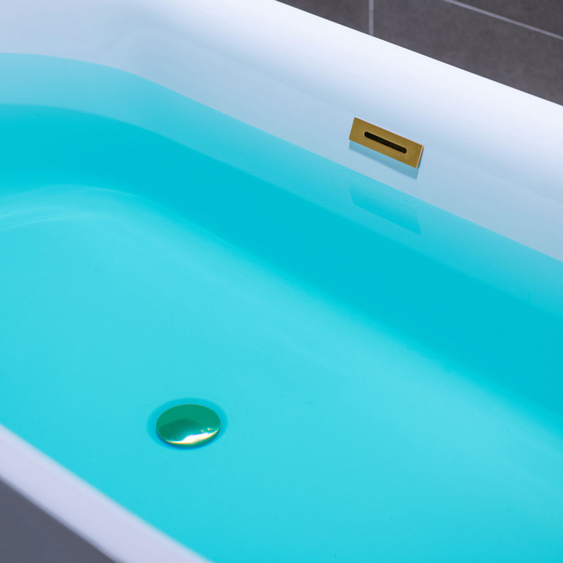 Baignoire autoportante en acrylique, Or brossé, Blanc