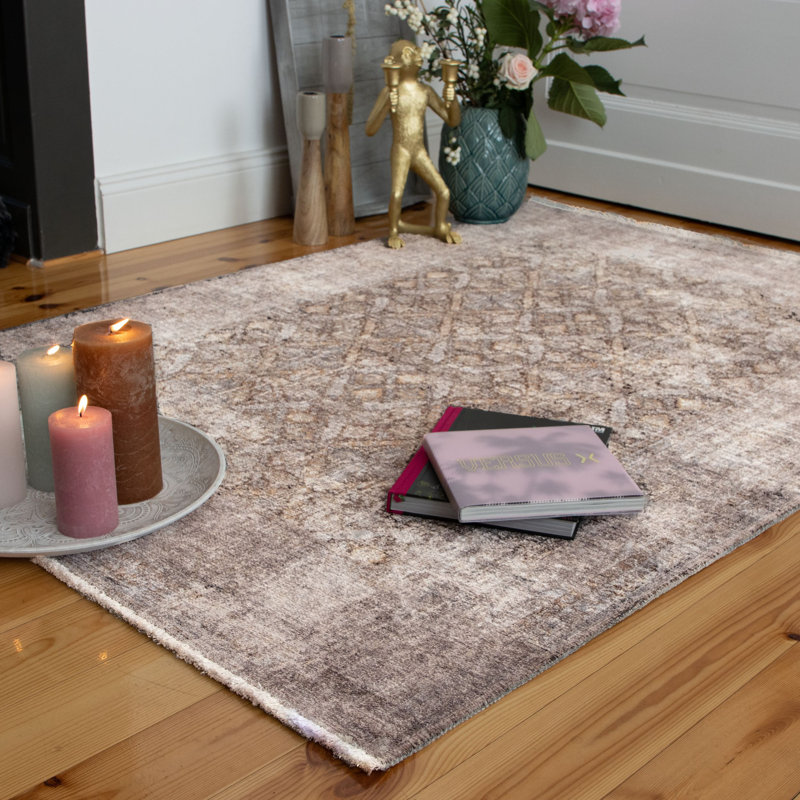 Maurea Uni Area Rug, Rectangle 75 x 150cm, Gold