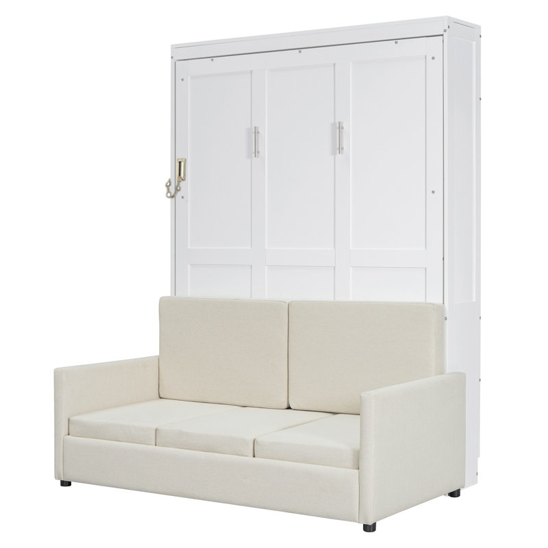 Lit escamotable double pleine grandeur avec coussin
