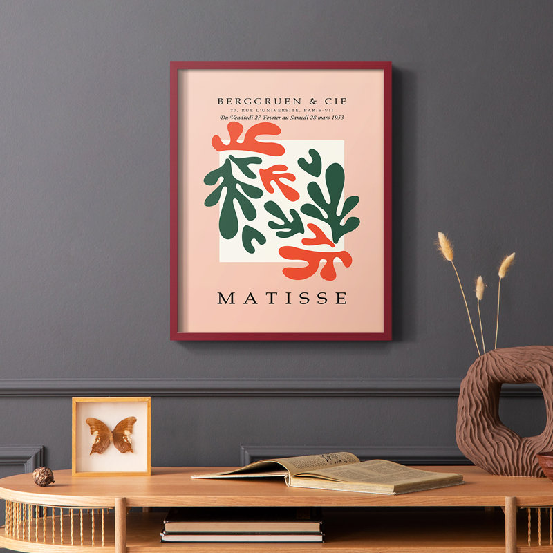 Impression encadrée Matisse Cccxxx - Bois massif, Rouge, H 10 po x l 8 po