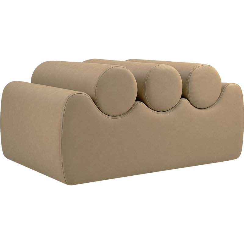 Rumble Vegan Leather Bench, 16.5" H x 32" W x 22" D, Tan Vegan Leather