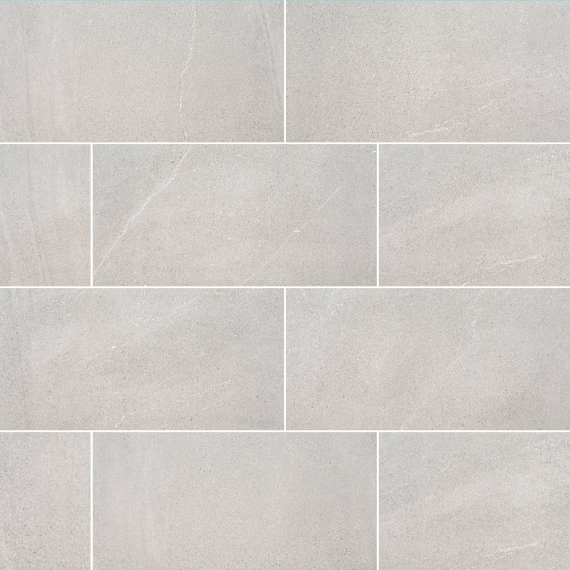 Milena 12 in. x 24 in. Matte Porcelain Stone Look Floor and Wall Tile, Steel
