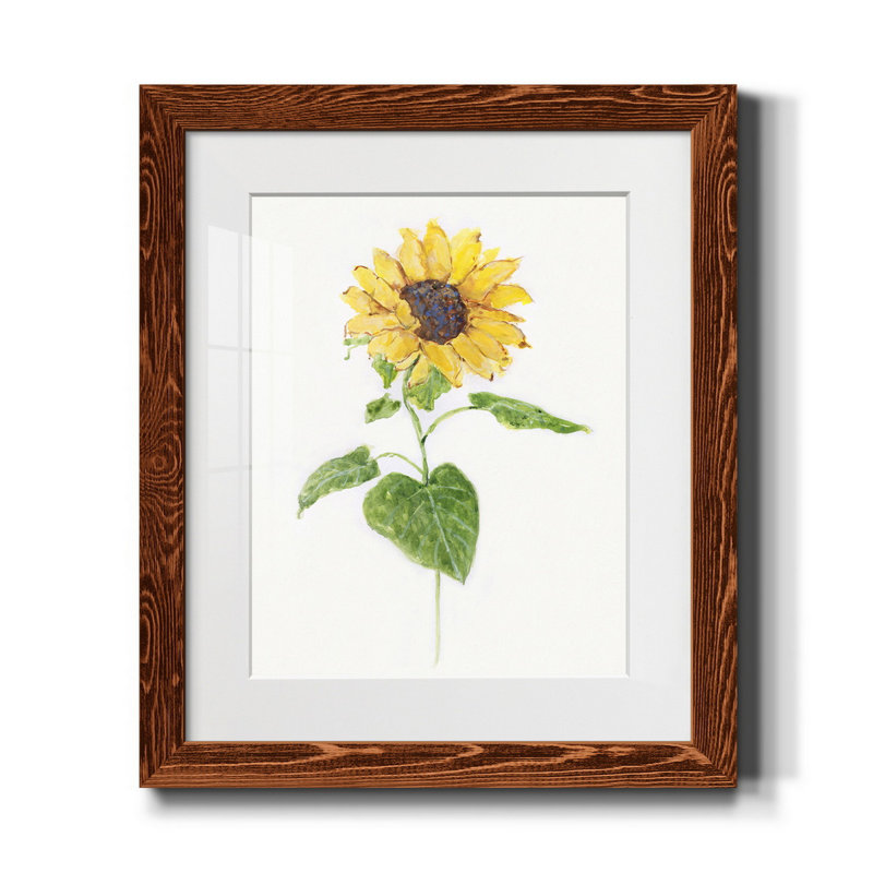 " Sunflower I " Painting Print, 24" H x 18" W x 1.5" D, Maple