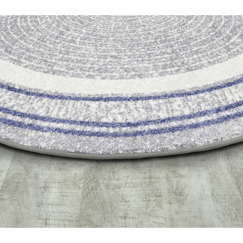 Cozy Corner Area Rug in Color Light Blue, Oval 5'4" x 7'8"