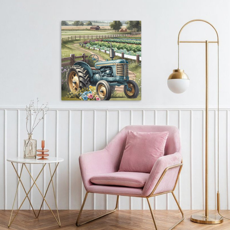 Art floral jardin bleu, H 32 po x l 32 po