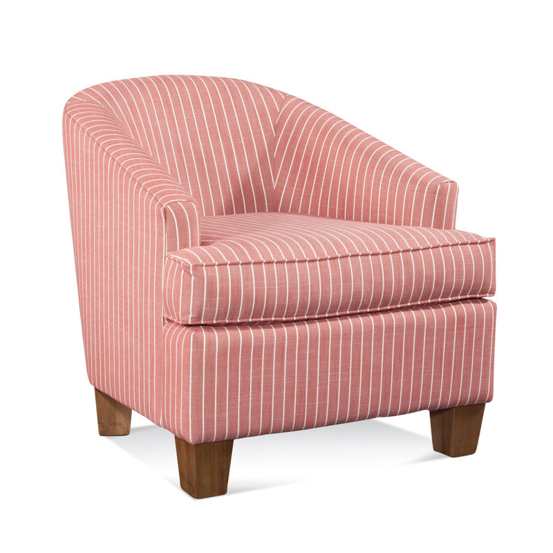 Mia Barrel Chair, Aged Barrel, Beige/Gray Plaid