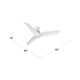 60" Vortex 3 - Blade Outdoor/Indoor Smart Standard Ceiling Fan with Wall Control Included, Works With Alexa and iOS or Android App
