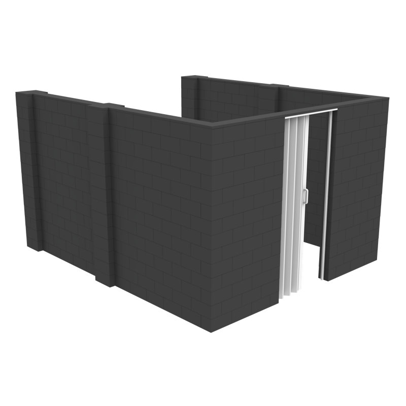 Ensemble de chambre en U Everblock, Gris foncé, H 84 po x l 96 po x P 96 po
