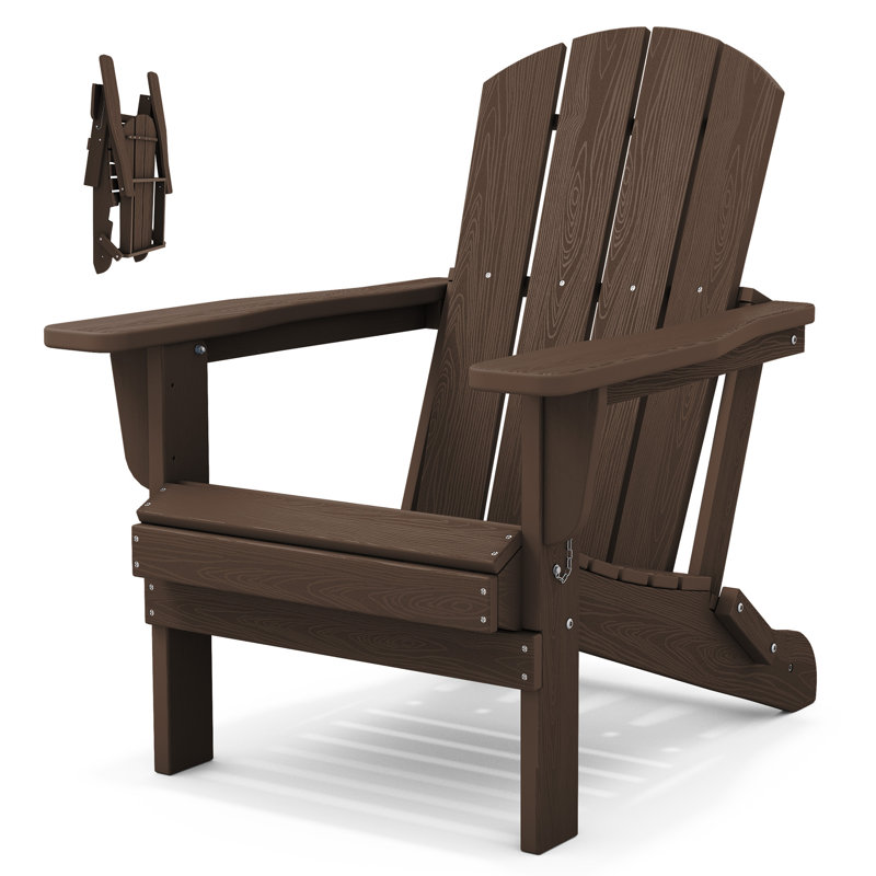 Clitheroe Foldable HDPE Adirondack Chair, Coffee