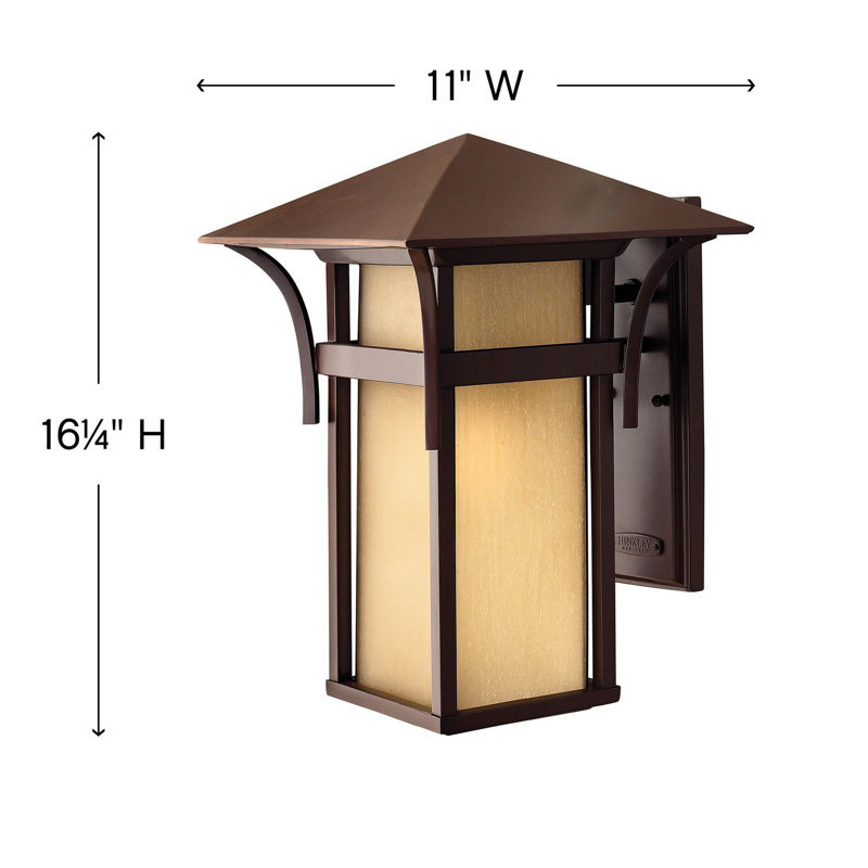 Harbor Outdoor Wall Lantern, 16.3" H x 11" W, Satin Black, MED