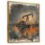 «Grey Orange Winter Oil Fields Powing Iron» - Reproduction d'art mural-369147360-369147371