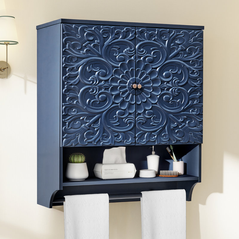 Wall Mounted Bathroom Cabinet Storage, Blue