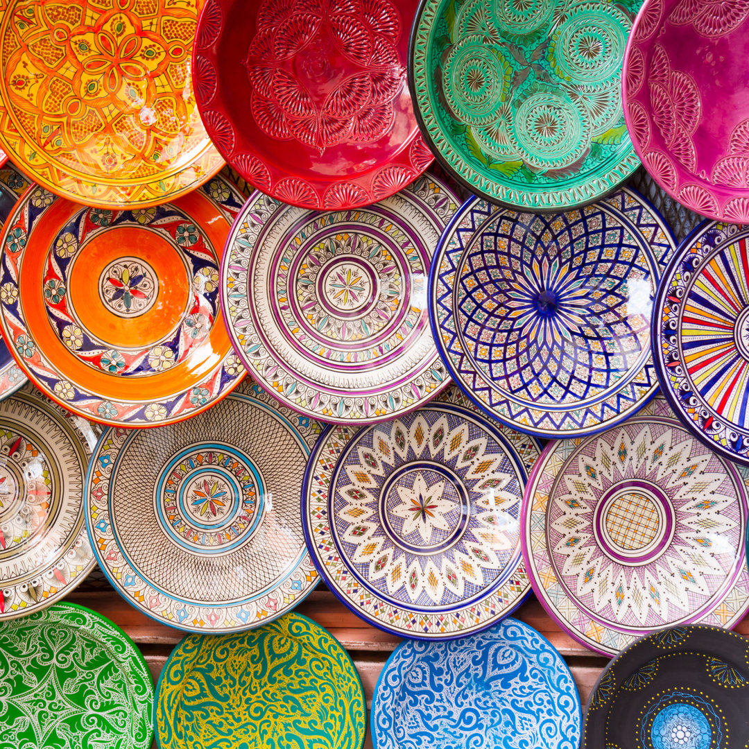 Leinwandbild Colourful Clay Plates