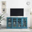 Meuble télé 63 po bleu sarcelle - 4 portes avec 6 tablettes réglables, design agréable, buffet avec gestion des câbles, beaucoup d'espace, portes, construction, efficacité