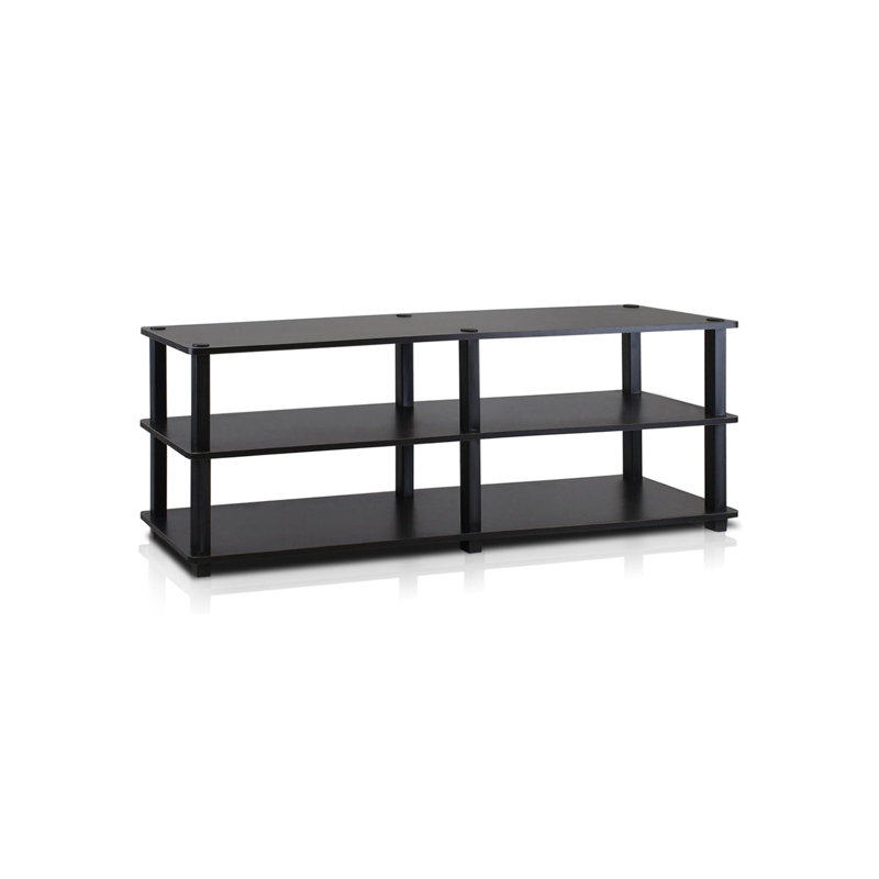 3-Tier 47"W Wood & PVC Tubes Shoe Rack, Shoe Shelf Holds up to 18 Pairs for Enterway, Espresso Wood