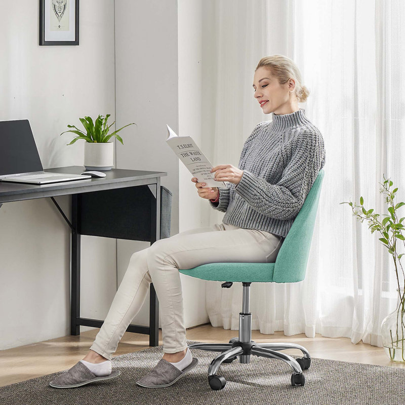 Chaise de bureau sans accoudoirs avec roulettes, Vert
