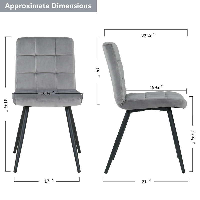 Chaise d'appoint rembourrée en velours Girton, gris