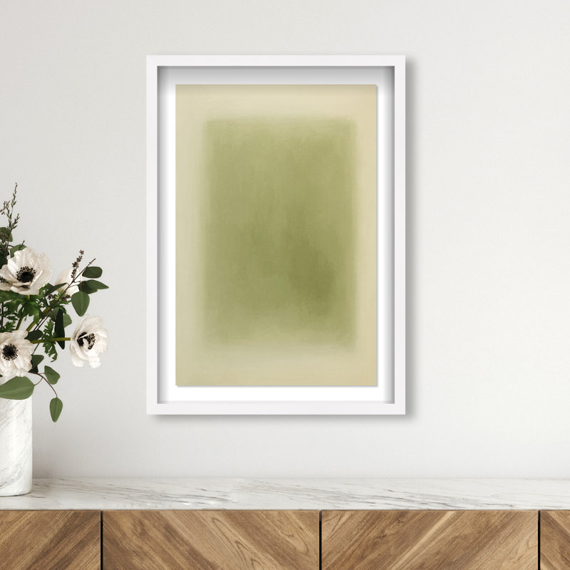 Calming Green Print by Oliver Gal, 17.5"H x 25.5"W, White Shadowbox