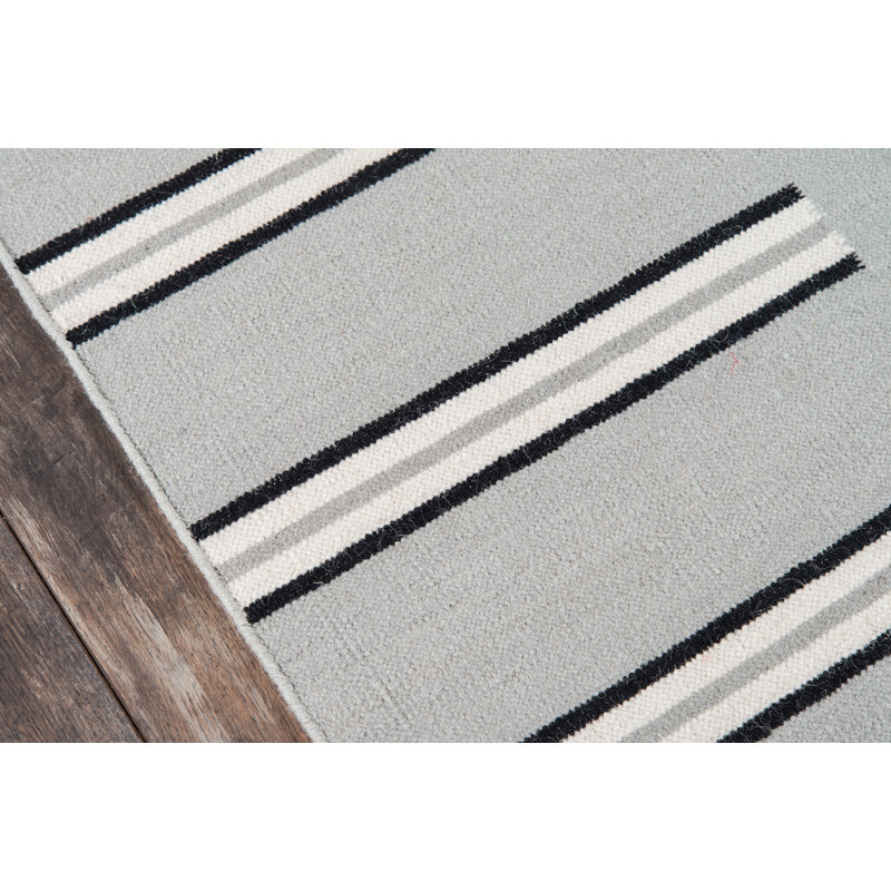 Thompson Wool Geometric Area Rug in Gray, Rectangle 7'6" x 9'6"