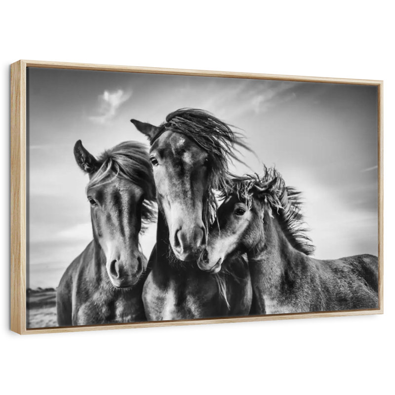 Chevaux Lemvig, Cadre flottant en bois naturel, 43 po x 29 po