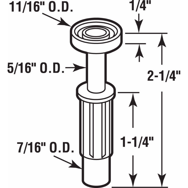 11/16 in. Bi-Fold Door Top Pivot Guide Roller, for Cox Doors