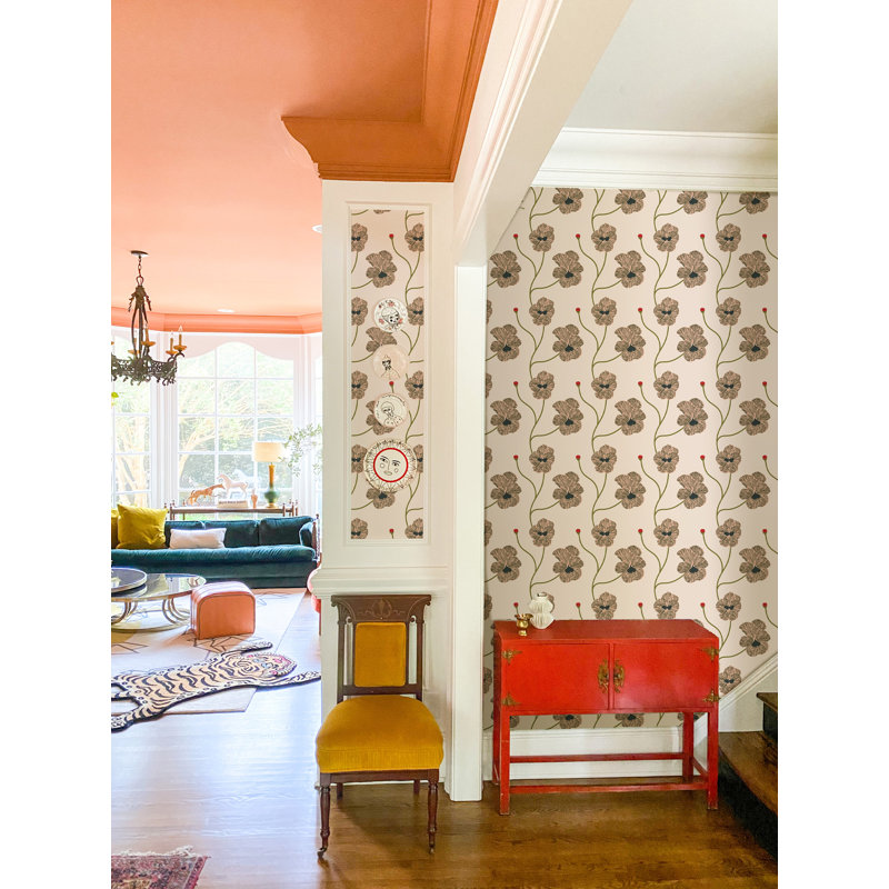 Flourish Wallpaper, Rose Quartz, Self-Adhesive