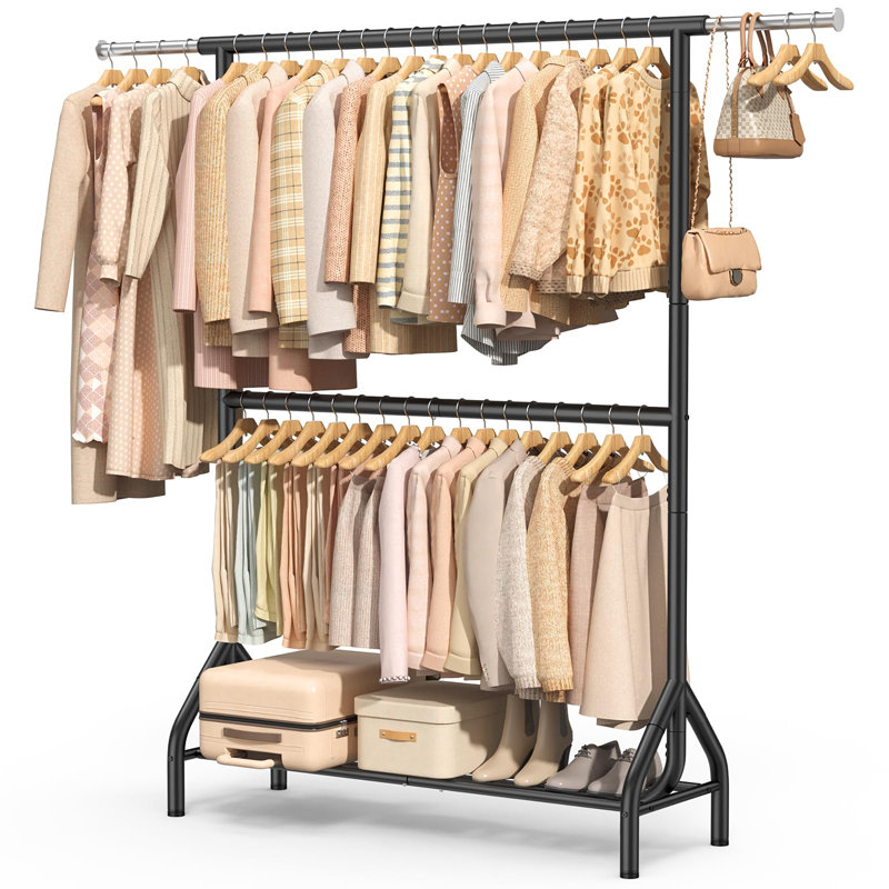 165cm Adjustable Clothing Rack, Black