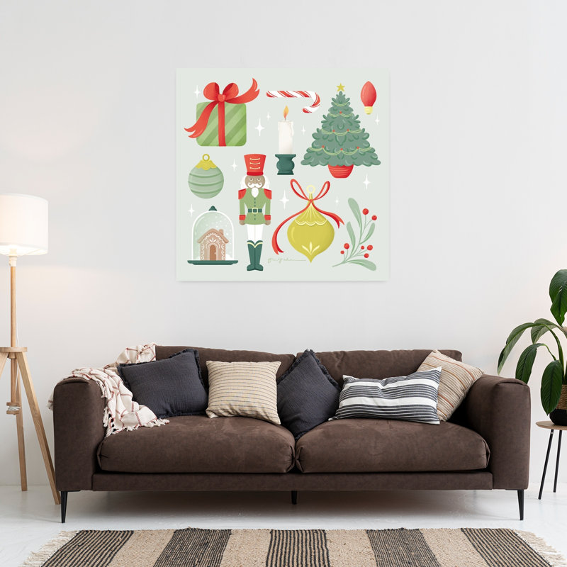Art contemporain de Noël avec bougie, H 36 po x l 36 po