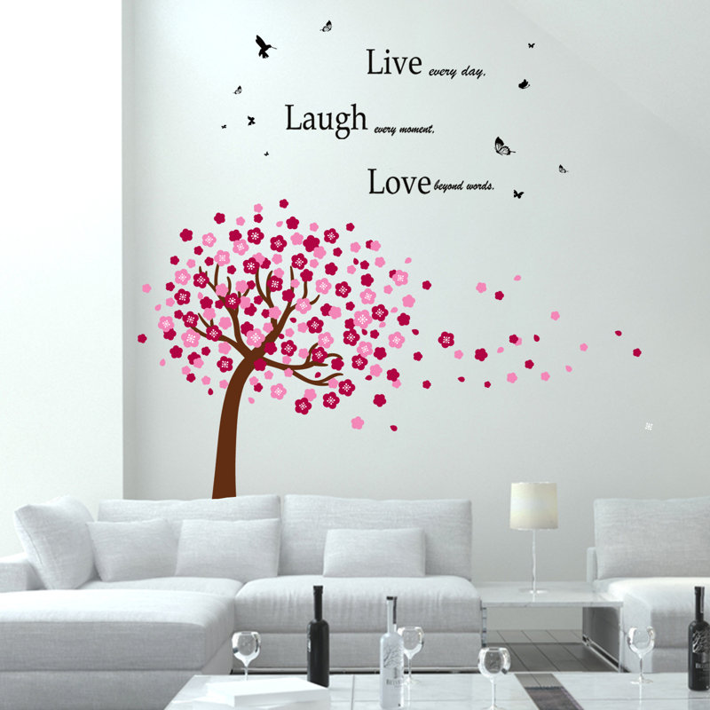 Adhésif décoratif très grand arbre rose et de rire en temps réel Daryl