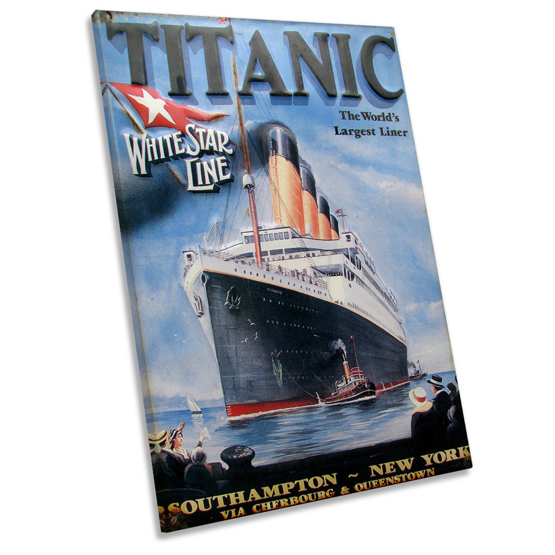 Titanic Ship Memorabilia Picture - Wrapped Canvas Print, 61cm H x 40.6cm W x 2cm D