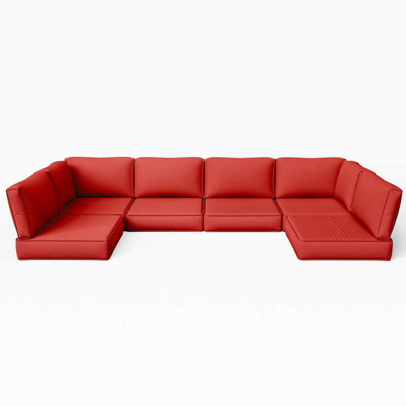 Wynee Outdoor Cushions Set 5" Outdoor Furniture Replacement Cushions Patio Furniture Cushions And Sectional Cushions, Red