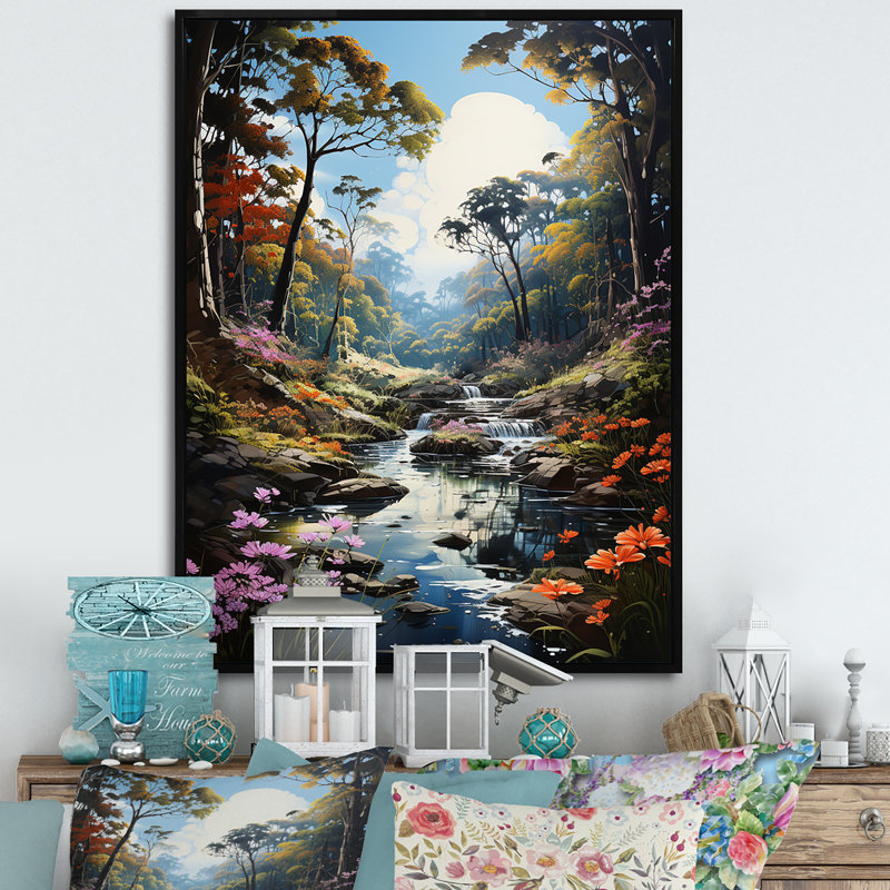 «Forest Charm», impression sur toile, Cadre flottant noir, H 20 po x l 12 po x P 1 po