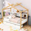 Lit maison avec tiroirs et tablettes-991578854
