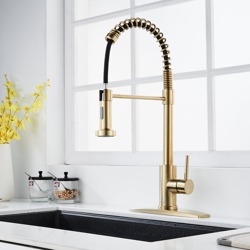 Blue Elephant Pull Down Kitchen Faucet, Gold
