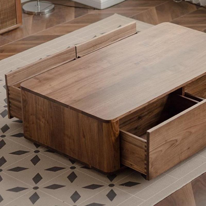 Table basse rétro en bois massif simple, H 13,77 po x L 47,24 po x l 23,62 po