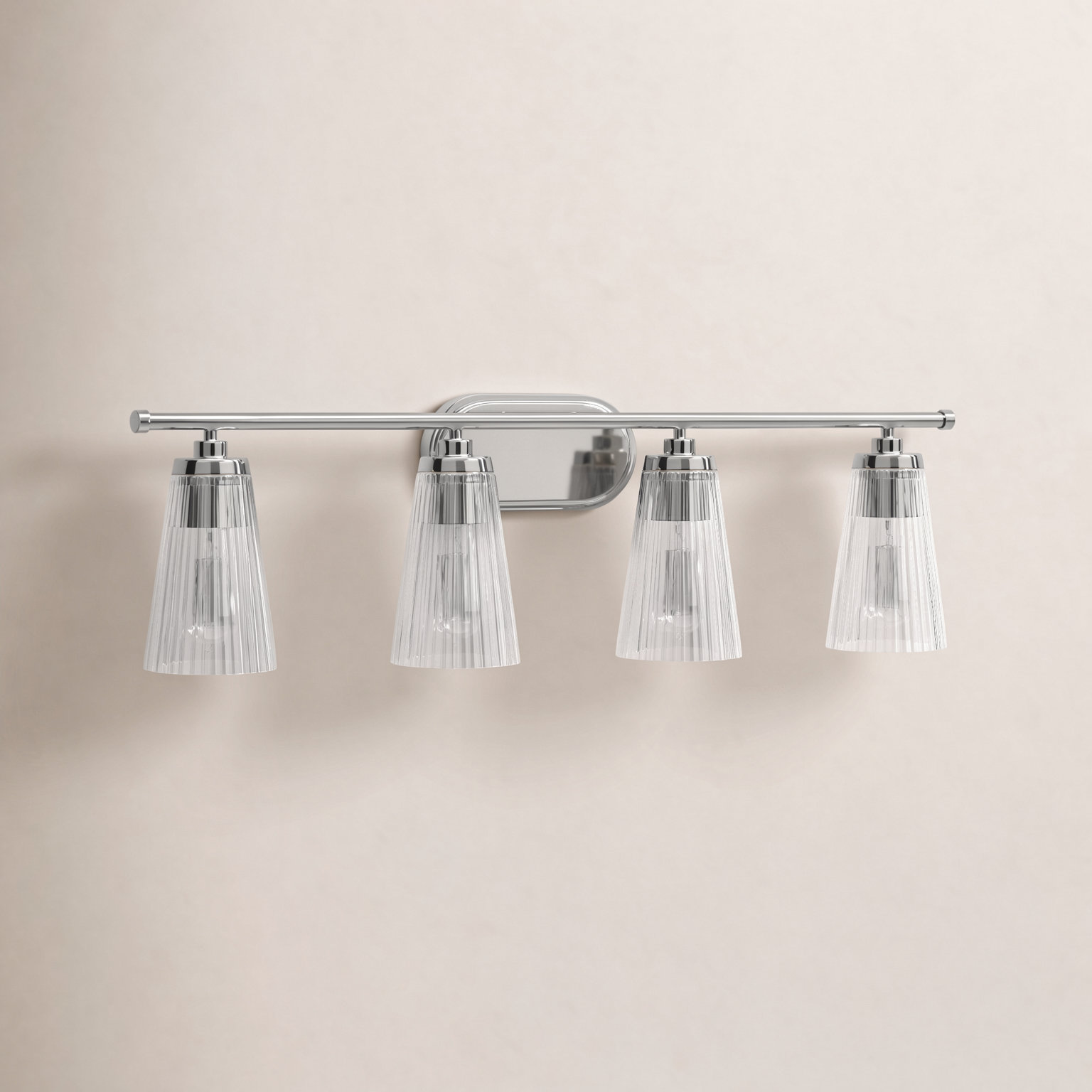 Jeanie Dimmable Vanity Light, 10" H x 30.5" W x 30.5" D, Chrome, 4 Lights