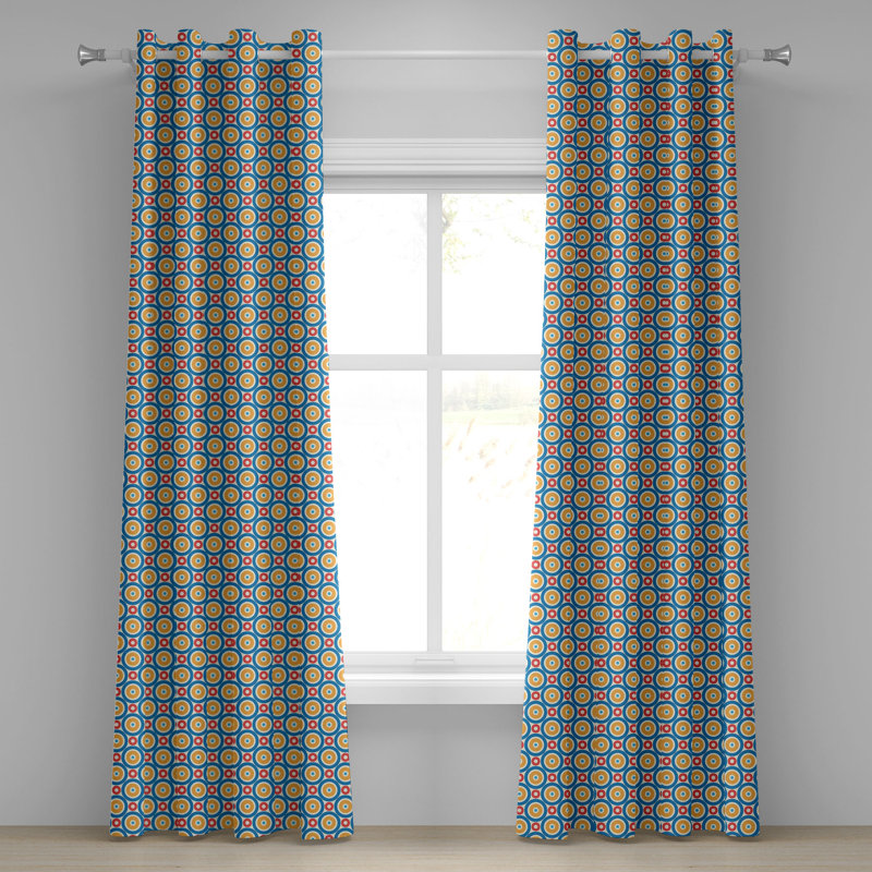 Rideau décoratif à œillets 2 panneaux Dakota Fields, 50 po x 54 po, souci écarlate, L 50 po x L 84 po